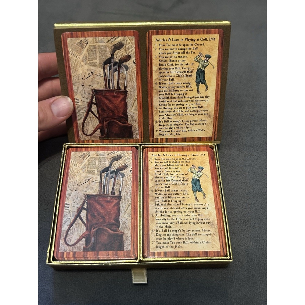 Congress Golf Playing Cards 2 Deck Set Vintage 1744 Golf Rules Spain